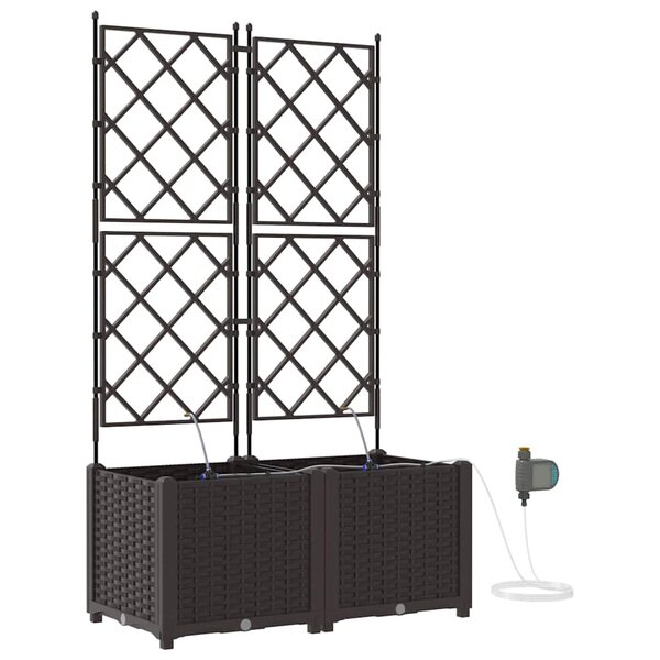 vidaXL Pots de jardin Marron 80 x 40 x 142 cm Acier