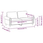 vidaXL Canapé à 2 places Rouge bordeaux 140 cm Similicuir