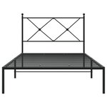 vidaXL Cadre de lit métal avec tête de lit noir 100x200 cm