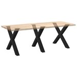 vidaXL Pieds de table à manger en forme de X  3 pièces  noir  90 x (72-73) cm  acier
