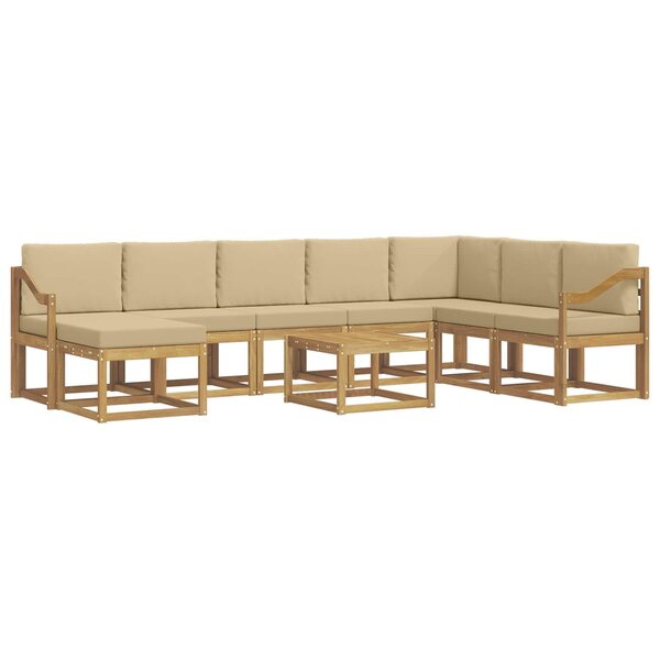 vidaXL Ensemble de canapés d'extérieur 9 pc Blanc et Beige