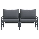 vidaXL Mobilier de jardin avec coussin 2 Pièces Anthracite Acier