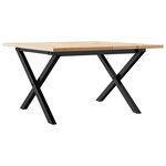 vidaXL Table basse cadre en X 60x60x40 cm bois de pin massif et acier