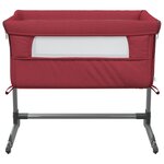 vidaXL Lit pour bébé avec matelas Rouge Tissu de lin