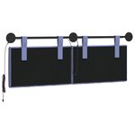 vidaXL Tête de lit suspendue Avec lumière LED Bleu denim Tissu