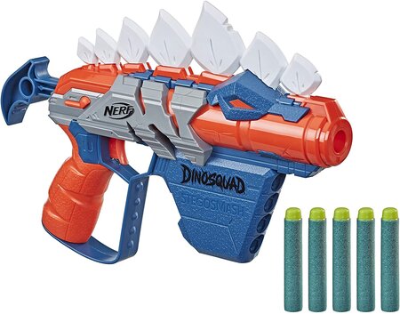 Pistolet dinoSquad Stegosmash et Flechettes Nerf Officielles bleu orange
