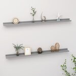 vidaXL Étagères murales 2 Pièces Gris 115x9x3 cm