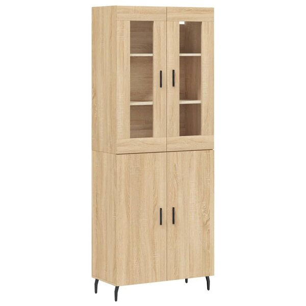 vidaXL Buffet haut Chêne sonoma 69 5x34x180 cm Bois d'ingénierie