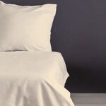 Parure de lit - housse de couette 220 x 240 + 2 taies d'oreiller 60 x 60 - Satiné coton - Crème