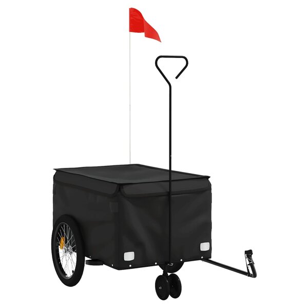 vidaXL Remorque de vélo noir 30 kg fer