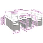 vidaXL Ensemble de canapé de jardin 10 pièces avec coussins Rattan poly noir