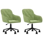 vidaXL Chaises pivotantes à manger lot de 2 Vert clair Velours