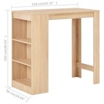vidaXL Table de bar avec étagère Chêne 110x50x103 cm