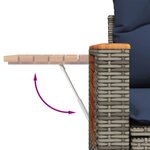 vidaXL Salon de jardin 9 Pièces avec coussins gris résine tressée