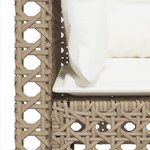 vidaXL Canapé de jardin avec coussins 3 places beige résine tressée