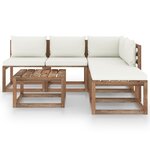 vidaXL Salon palette de jardin 6 Pièces et coussins Bois de pin imprégné
