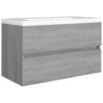 vidaXL Armoire de lavabo Sonoma gris 80x38 5x45 cm Bois d'ingénierie