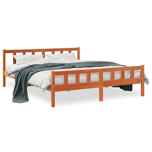 vidaXL Cadre de lit sans matelas cire marron 160x200cm bois pin massif