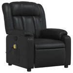 vidaXL Fauteuil de massage inclinable Noir Similicuir