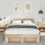 vidaXL Cadre de lit Marron 150 x 200 cm Bois massif en pin