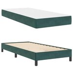 vidaXL Lit à ressorts avec matelas Vert foncé 80 x 220 cm tissu