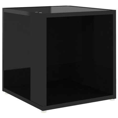 vidaXL Table d'appoint Noir brillant 33x33x34 5 cm Aggloméré