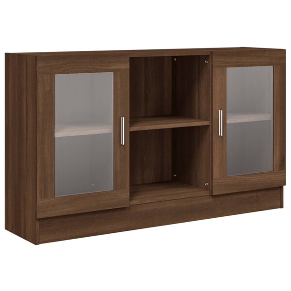 vidaXL Armoire à vitrine Chêne marron 120x30 5x70 cm Bois d'ingénierie