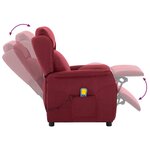 vidaXL Chaise de massage avec coussin Vin 67.5 x 93.5 x 101.5 cm tissu