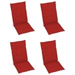 vidaXL Chaises inclinables de jardin lot de 4 et coussins Bois acacia