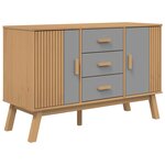 vidaXL Buffet OLDEN gris et marron 114x43x73 5 cm bois massif de pin