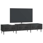 vidaXL Meuble TV avec tiroir Noir 147 x 34 5 x 30 cm Bois d'ingénierie