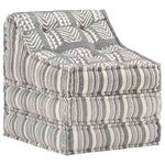vidaXL Pouf modulaire Gris rayé Tissu