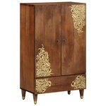 vidaXL Haut Armoire Marron 60 x 33 5 x 100 cm Bois de manguier massif
