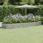 vidaXL Lit surélevé de jardin Acier enduit de poudre Argenté