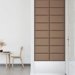 vidaXL Panneaux muraux 12 Pièces Cappuccino 60x30 cm Similicuir 2 16 m²