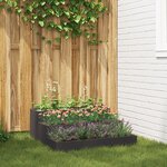 Jardinier 3 étagères 90x90x35 cm Acier noir