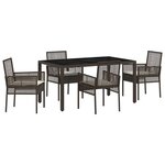 vidaXL Ensemble de salle à manger pour jardin 5 Pièces Marron Poly rotin
