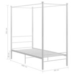 vidaXL Cadre de lit à baldaquin sans matelas blanc métal 90x200 cm