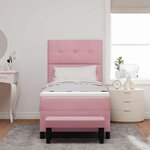 vidaXL Lit à ressorts avec matelas Rose 90 x 190 cm Velours