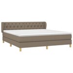 vidaXL Sommier à lattes de lit avec matelas Taupe 160x200 cm Tissu