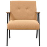 vidaXL fauteuil Beige Tissu ressemblant à de la laine bouclée