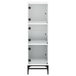 vidaXL Buffet avec portes en verre blanc 35x37x120 cm