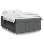 vidaXL Sommier à lattes de lit avec matelas Gris foncé 160x200cm Tissu