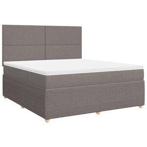 vidaXL Sommier à lattes de lit avec matelas Taupe 180x200 cm Tissu