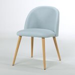 MACARON chaise de salle a manger - Tissu bleu pastel - Scandinave - L 50 x P 50 cm