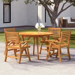 vidaXL Ensemble à manger de jardin 5 Pièces Bois d'acacia solide