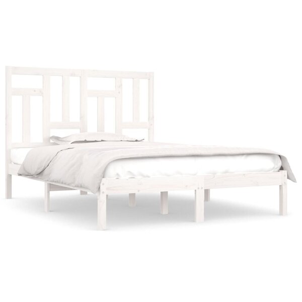 vidaXL Cadre de lit sans matelas blanc 140x200 cm bois de pin massif