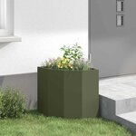 vidaXL Jardinière d'Angle Vert olive 45 x 45 x 50 cm Acier