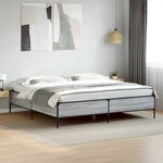 vidaXL Cadre de lit sans matelas sonoma gris 200x200 cm