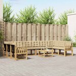 vidaXL Ensemble de canapés d'extérieur 11 Pièces Blanc et Beige